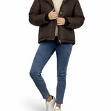 Thalia Brown Wind Breaker Puffer Jacket