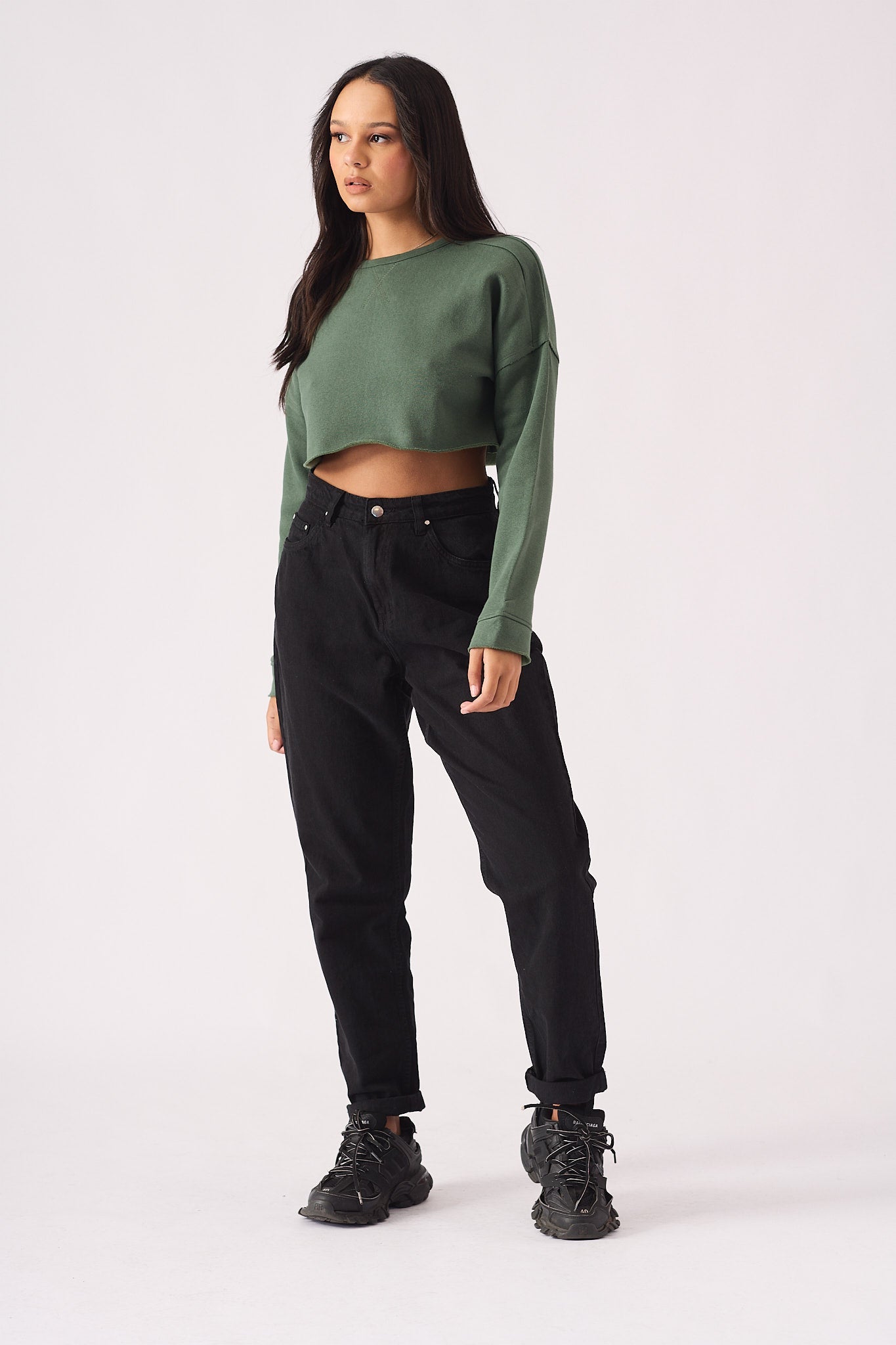 Aline Cropped Jumper – Green - JMOJO - Women's Cropped Jumper