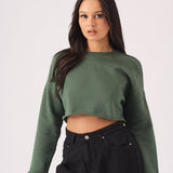 Aline Cropped Jumper – Green - JMOJO - Women's Cropped Jumper