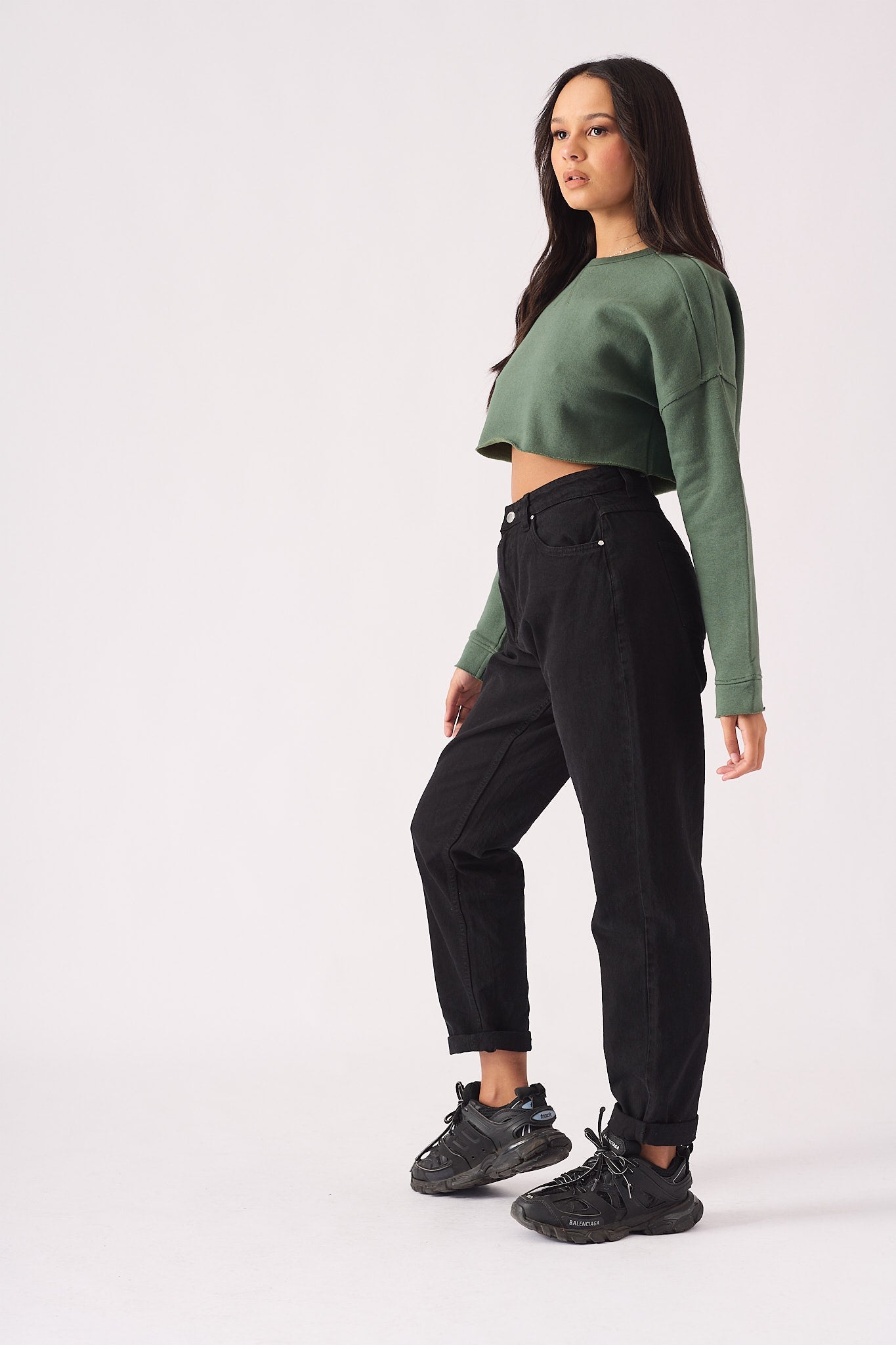 Aline Cropped Jumper – Green - JMOJO - Women's Cropped Jumper