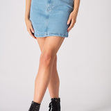 Arya High Waisted Mini Denim Skirt – Light Blue Wash - JMOJO - Women's Denim Skirts
