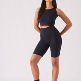 ATHLEISURE CYCLING SHORTS - BLACK - JMOJO - Women's Athleisure Shorts