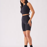 ATHLEISURE CYCLING SHORTS - BLACK - JMOJO - Women's Athleisure Shorts