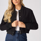 BOMBER JACKET - BLACK - JMOJO - Women's Bomber Jackets