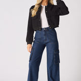 BOMBER JACKET - BLACK - JMOJO - Women's Bomber Jackets