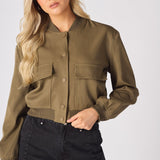 BOMBER JACKET - KHAKI - JMOJO - Women's Bomber Jackets