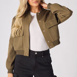 BOMBER JACKET - KHAKI - JMOJO - Women's Bomber Jackets