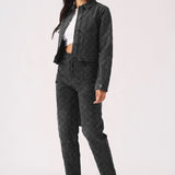 Bracken Diamond Stitch Crop Denim Jacket – Black Acid Wash - JMOJO - Women's Cropped Denim Jackets