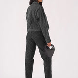Bracken Diamond Stitch Crop Denim Jacket – Black Acid Wash - JMOJO - Women's Cropped Denim Jackets