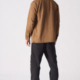 CARGO DENIM SHIRT - BROWN ACID WASH - JMOJO - Men's cargo denim shirts