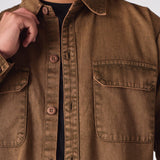 CARGO DENIM SHIRT - BROWN ACID WASH - JMOJO - Men's cargo denim shirts