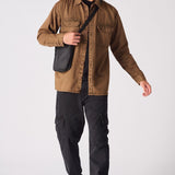 CARGO DENIM SHIRT - BROWN ACID WASH - JMOJO - Men's cargo denim shirts