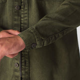 CARGO DENIM SHIRT - GREEN ACID WASH - JMOJO - Men's cargo denim shirts
