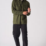 CARGO DENIM SHIRT - GREEN ACID WASH - JMOJO - Men's cargo denim shirts