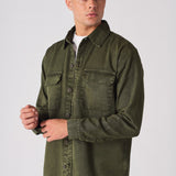 CARGO DENIM SHIRT - GREEN ACID WASH - JMOJO - Men's cargo denim shirts