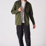 CARGO DENIM SHIRT - GREEN ACID WASH - JMOJO - Men's cargo denim shirts