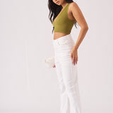 Ceci High Waisted Relaxed Straight Leg Jeans - White - JMOJO - Women's Straight Leg Jeans