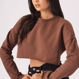 Ceris Cropped Jumper – Brown - JMOJO - Women's Cropped Jumper