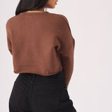 Ceris Cropped Jumper – Brown - JMOJO - Women's Cropped Jumper
