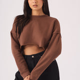 Ceris Cropped Jumper – Brown - JMOJO - Women's Cropped Jumper