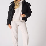 Cinder Puffer Hooded Jacket – Black - JMOJO - Women's puffer