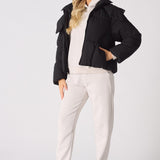 Cinder Puffer Hooded Jacket – Black - JMOJO - Women's puffer