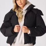 Cinder Puffer Hooded Jacket – Black - JMOJO - Women's puffer