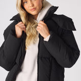 Cinder Puffer Hooded Jacket – Black - JMOJO - Women's puffer