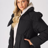 Cinder Puffer Hooded Jacket – Black - JMOJO - Women's puffer