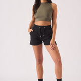 CORE MOTIVE SHORTS - BLACK - JMOJO - Women's Fleece Shorts