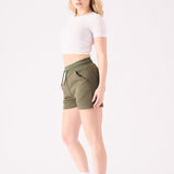 CORE MOTIVE SHORTS - KHAKI - JMOJO - Women's Fleece Shorts