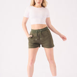 CORE MOTIVE SHORTS - KHAKI - JMOJO - Women's Fleece Shorts
