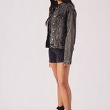 DENIM TRUCKER JACKET - BLACK - JMOJO - Women's Denim Jackets
