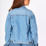DENIM TRUCKER JACKET - LIGHT BLUE - JMOJO - Women's Denim Jackets