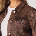 DENIM TRUCKER JACKET - RUST BROWN - JMOJO - Women's Denim Jacket