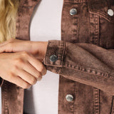 DENIM TRUCKER JACKET - RUST BROWN - JMOJO - Women's Denim Jacket