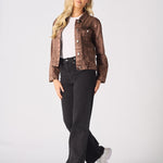 DENIM TRUCKER JACKET - RUST BROWN - JMOJO - Women's Denim Jacket