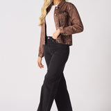 DENIM TRUCKER JACKET - RUST BROWN - JMOJO - Women's Denim Jacket