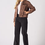 DENIM TRUCKER JACKET - RUST BROWN - JMOJO - Women's Denim Jacket