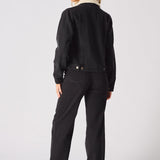 Drift Sherpa Collar Denim Jacket – Black - JMOJO - Women's Denim Jackets Sherpa