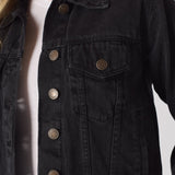Drift Sherpa Collar Denim Jacket – Black - JMOJO - Women's Denim Jackets Sherpa