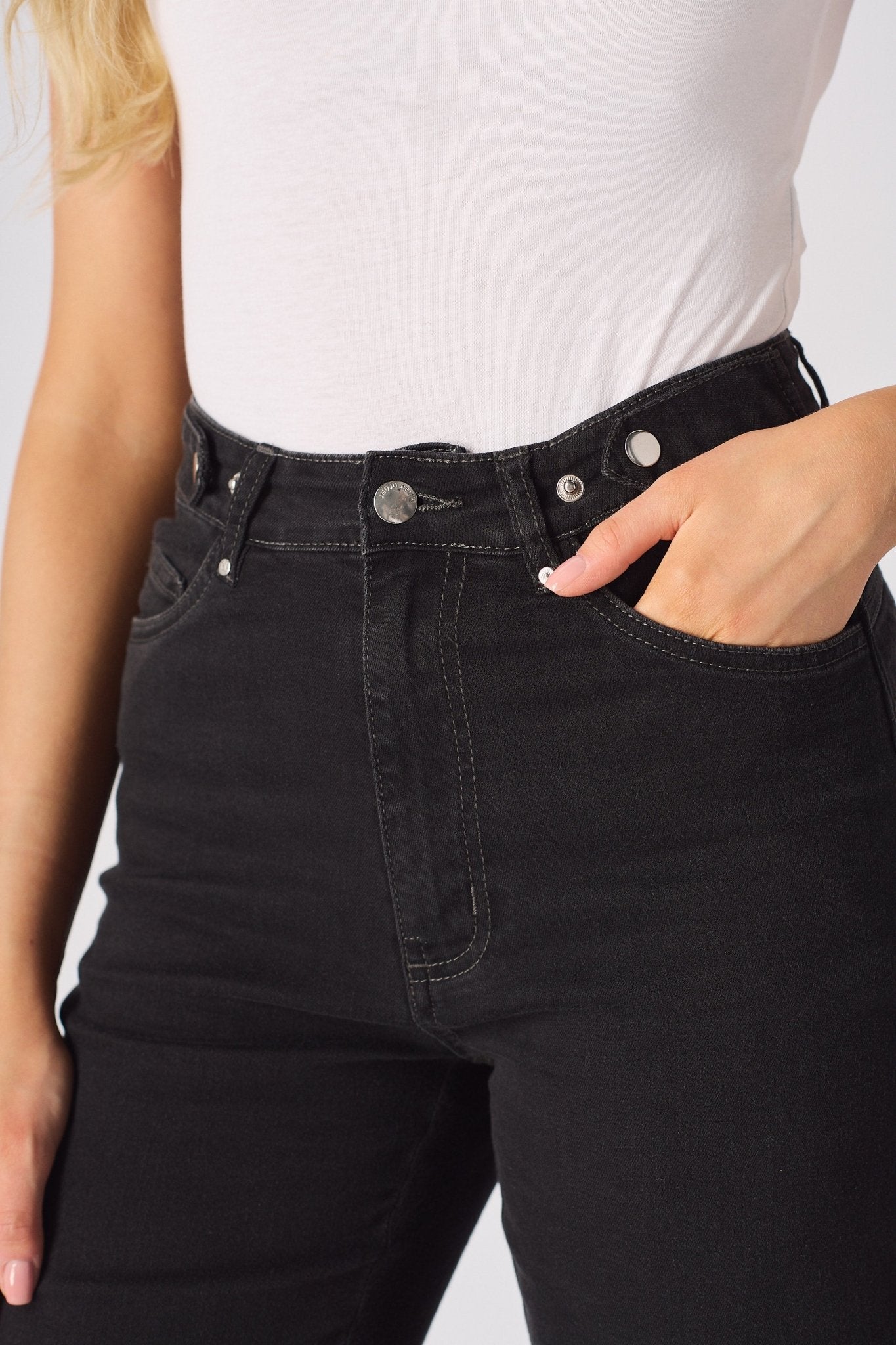 ELYSI High Rise Sculpt Wide Leg Jeans - Black Wash - JMOJO - Women's Wide Leg Jeans