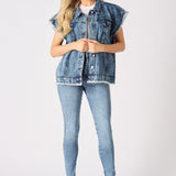 Ember Sleeveless Denim Gilet Jacket – Blue - JMOJO - Women's Denim Jacket