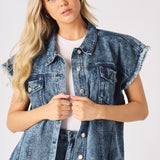 Ember Sleeveless Denim Gilet Jacket – Blue - JMOJO - Women's Denim Jacket