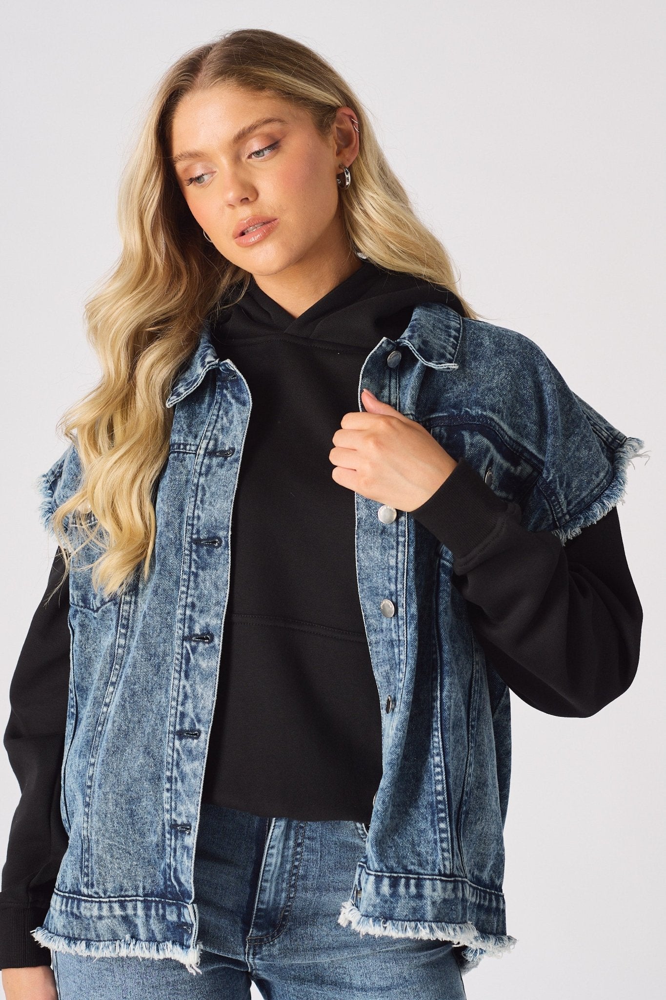 Ember Sleeveless Denim Gilet Jacket – Blue - JMOJO - Women's Denim Jacket