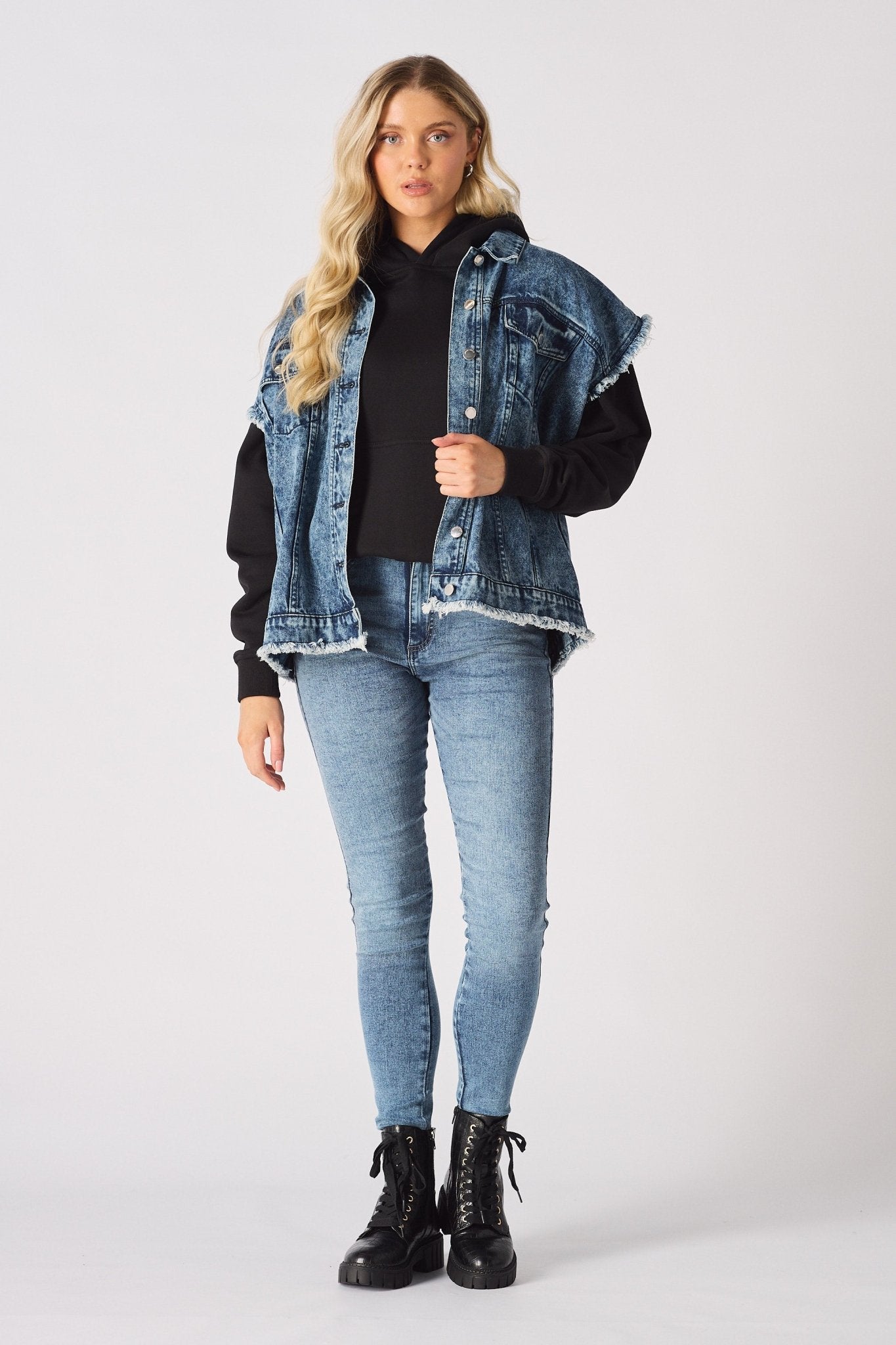 Ember Sleeveless Denim Gilet Jacket – Blue - JMOJO - Women's Denim Jacket