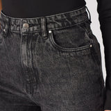 Evora High Waisted Slim Straight Leg Jeans - Black - JMOJO - Women's Straight Leg Jeans