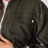 Heath Cropped Denim Jacket – Khaki - JMOJO - Women's Cropped Denim Jackets