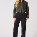 Heath Cropped Denim Jacket – Khaki - JMOJO - Women's Cropped Denim Jackets