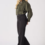 Heath Cropped Denim Jacket – Khaki - JMOJO - Women's Cropped Denim Jackets